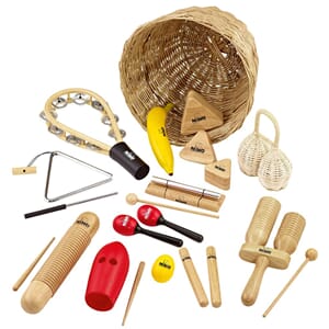 NINO Perkusjonssett m/oppbevaringskurv, 15 deler