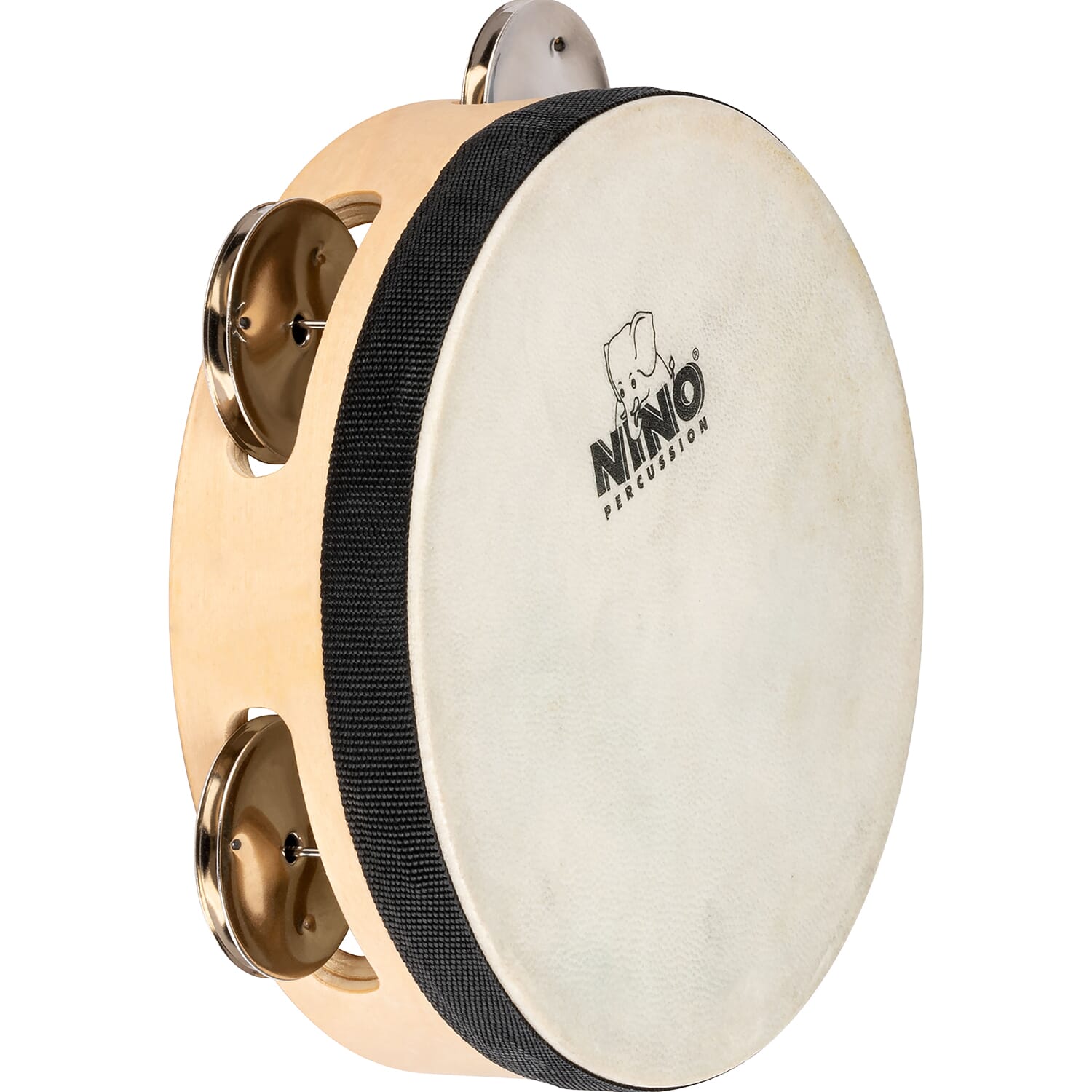 NINO Percussion Tamburin m. skinn, Wood 6