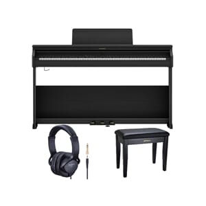 Roland RP 701 Pakke i sort med Pianokrakk og Headsett