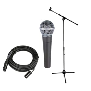 Shure SM-58 Pakke Med Mikrofonstativ og 10 Meter Kabel