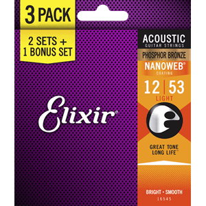 Elixir 3-pack ph.B. 012 - 053 ( 3 x 16052 ) Promotion Pack