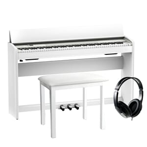 Roland F-701 Pakke i Hvit med Pianokrakk og Headsett